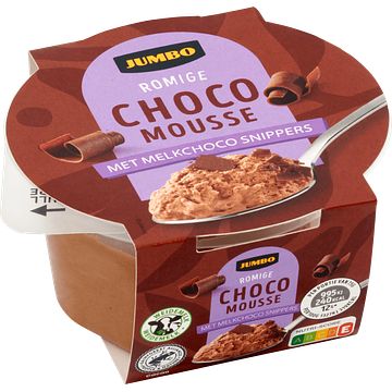 Foto van Jumbo romige chocomousse met melkchoco snippers 75g