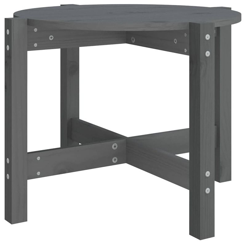 Foto van Vidaxl salontafel ø 62,5x45 cm massief grenenhout grijs