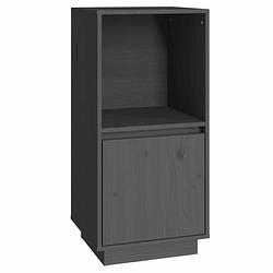 Foto van Vidaxl dressoir 38x35x80 cm massief grenenhout grijs