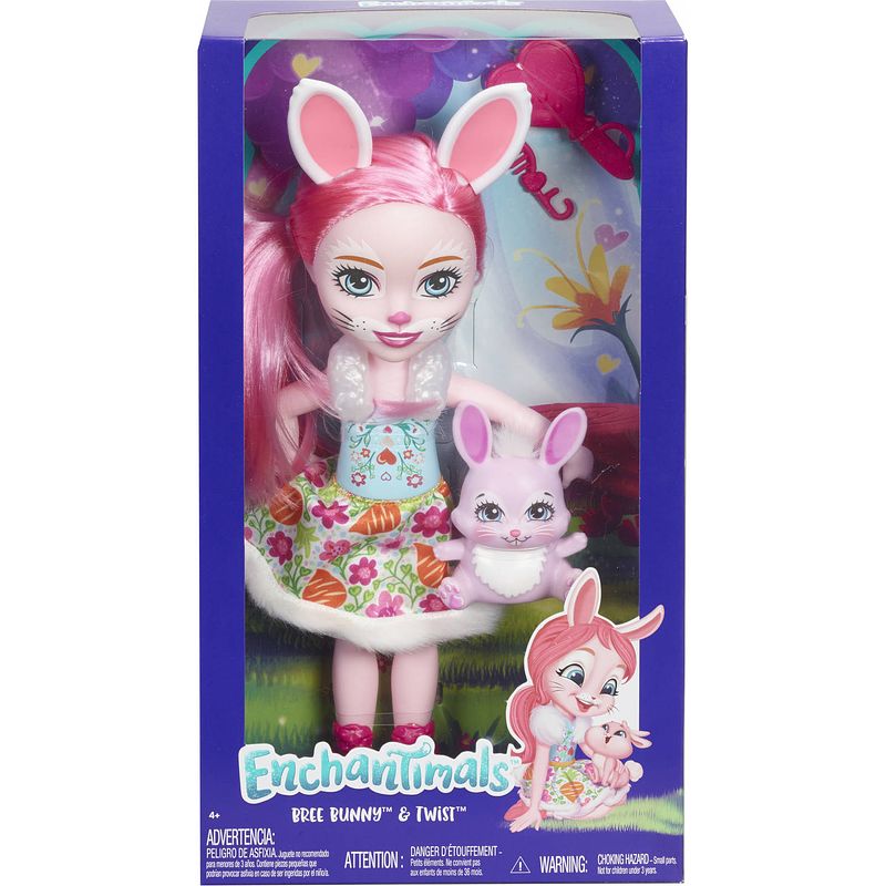 Foto van Enchantimals tienerpop bree bunny & twist meisjes roze 7-delig