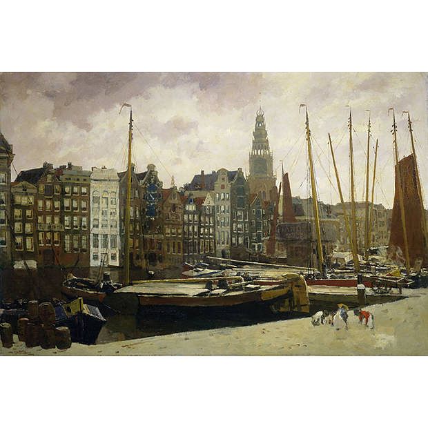 Foto van Spatscherm het damrak amsterdam - 60x40 cm