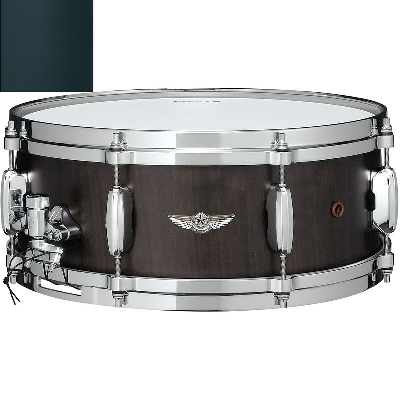 Foto van Tama tws1465-skb star walnut snare smokey black 14 x 6.5