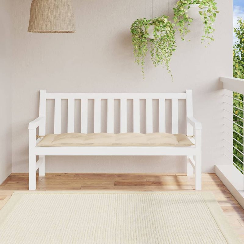 Foto van Vidaxl tuinbankkussen 150x50x7 cm oxford stof beige