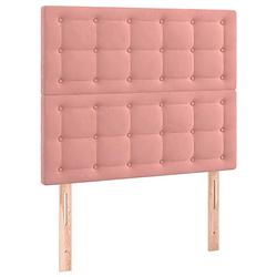 Foto van The living store hoofdeind classic roze - 100 x 5 x 118/128 cm - fluweel - stevige poten - verstelbare hoogte