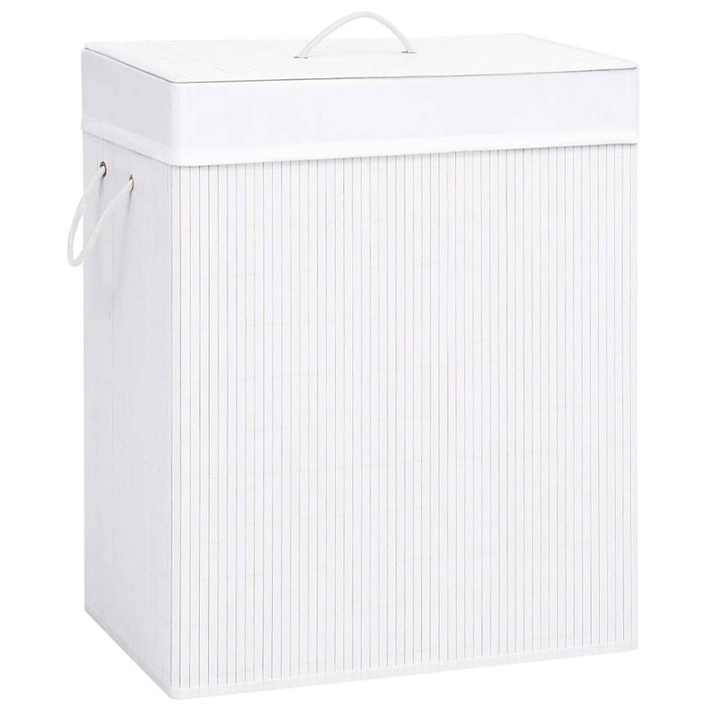 Foto van Vidaxl wasmand 100 l bamboe wit