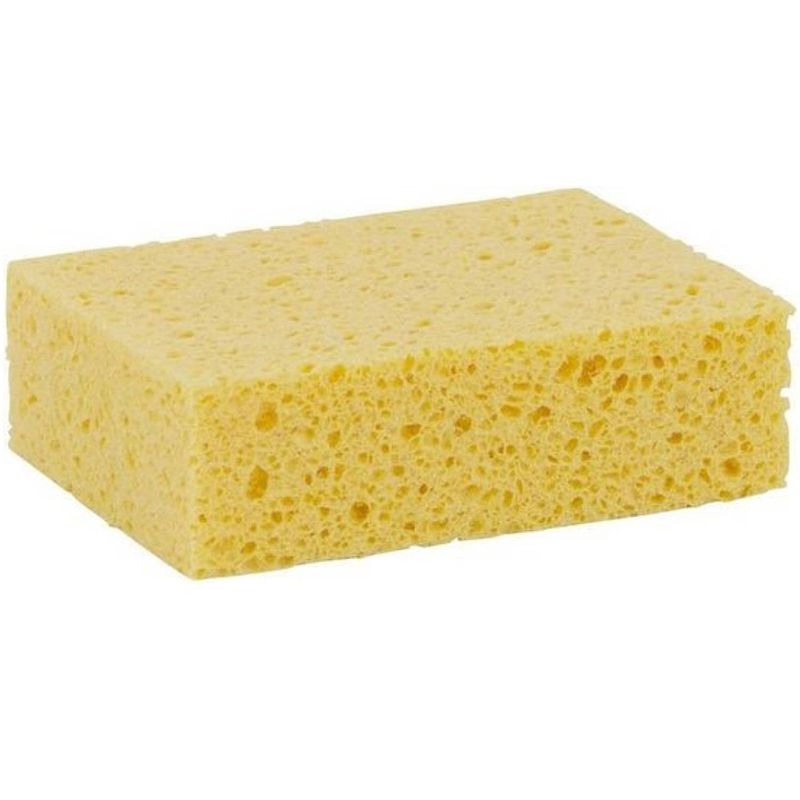 Foto van Viscose spons geel 14 x 11 x 3,5 cm - biologisch afbreekbare sponzen - schoonmaak / keukenartikelen