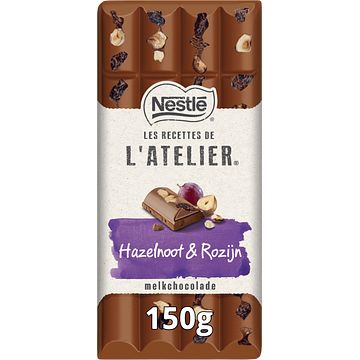 Foto van Nestlé l'satelier melkchocolade hazelnoot & rozijn bij jumbo