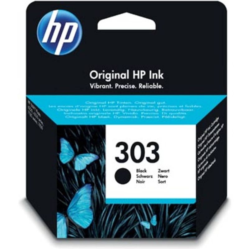 Foto van Hp inktcartridge 303 zwart, 200 pagina's - oem: t6n02ae