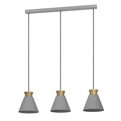 Foto van Eglo twicken hanglamp - e27 - 92 cm - grijs/goud -staal