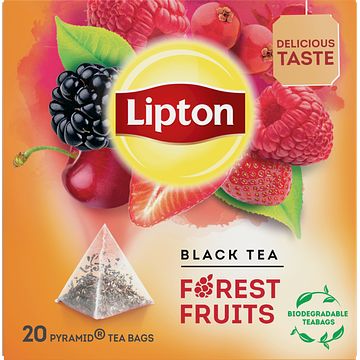 Foto van Lipton zwarte thee forest fruits 4 x 20 stuks bij jumbo