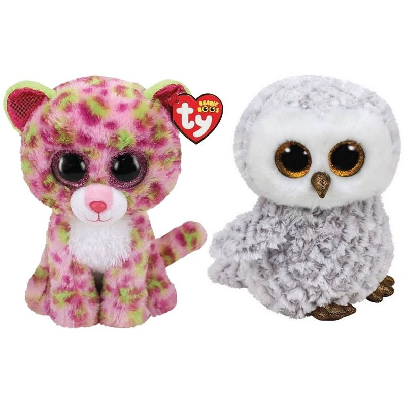 Foto van Ty - knuffel - beanie buddy - lainey leopard & owlette owl