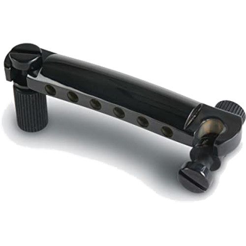 Foto van Gibson stop bar tailpiece black chrome staartstuk voor gitaar