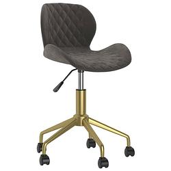 Foto van The living store draaibare eetkamerstoelen - donkergrijs fluweel - 39 x 51 x (76.5 - 84.5) cm - set van 6