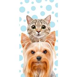 Foto van Cat & dog strandlaken - 140 x 70 cm - multi
