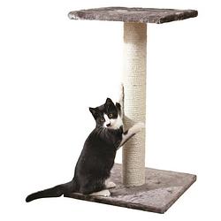 Foto van Trixie espejo kattenboom hoogte 69 cm platinium grijze pluche en natuurlijke sisal