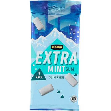 Foto van Jumbo extra mint gum suikervrij 3 x 16, 8g