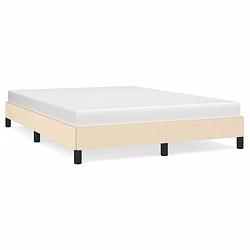 Foto van The living store bedframe - duurzaam - bedframe - afmeting- 203x143x25cm - ken- crème kleurig