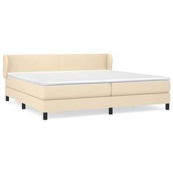 Foto van The living store boxspringbed - standaard - bed - 203 x 203 x 78/88 cm - crème - stof - pocketvering matras -