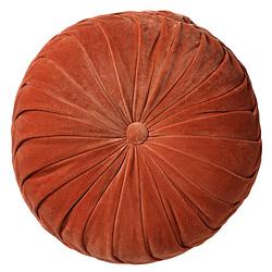 Foto van Dutch decor kaja - sierkussen rond velvet potters clay 40 cm - oranje - oranje