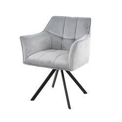 Foto van Set van 2 eetkamerstoelen suze velvet zilver