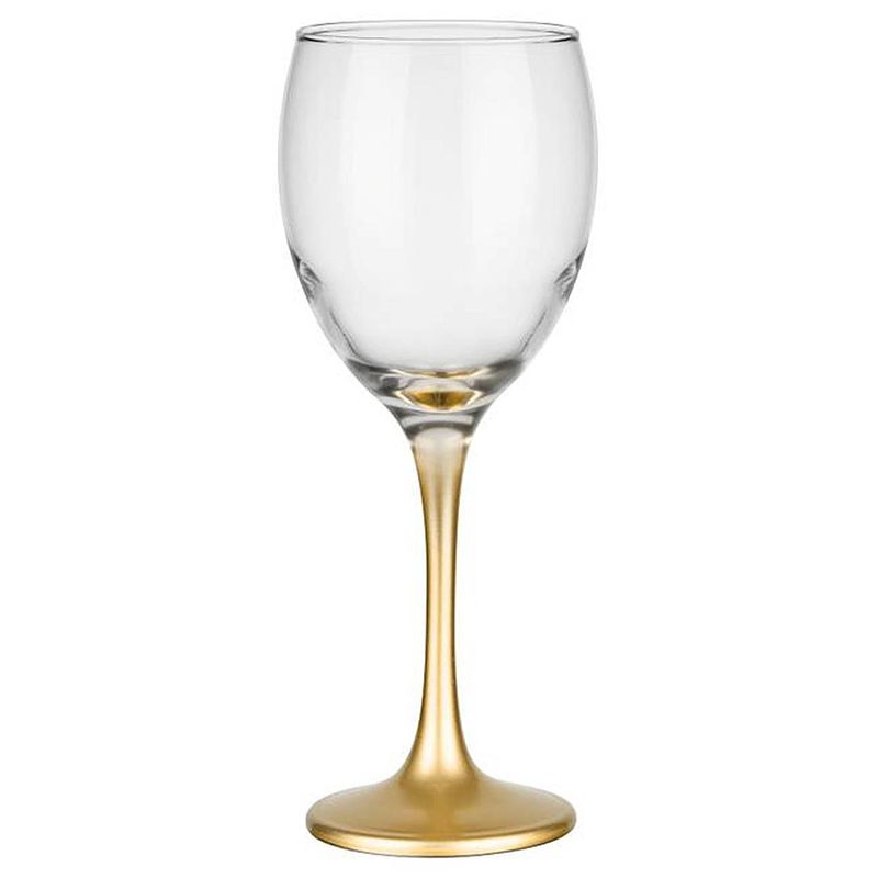 Foto van Glasmark wijnglazen - 6x - gold collection - 300 ml - glas - wijnglazen