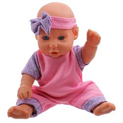 Foto van Toi-toys babypop met kledingset 20 cm roze/paars