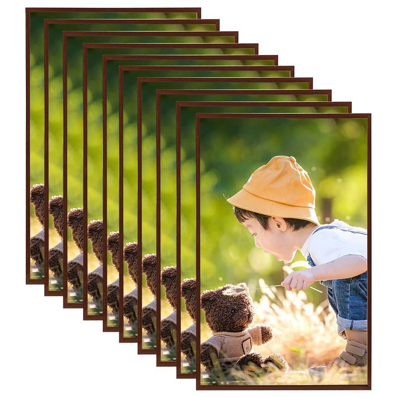 Foto van Vidaxl fotolijsten 10 st voor wand of tafel 13x18 cm mdf bronskleurig