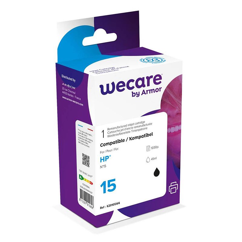 Foto van Wecare cartridge compatible met hp 15 zwart