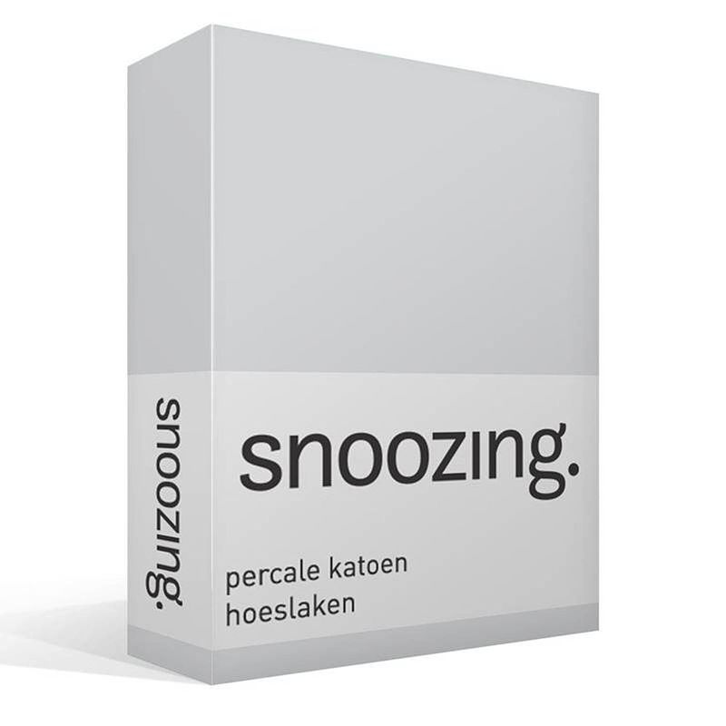 Foto van Snoozing - hoeslaken -160x220 - percale katoen - grijs