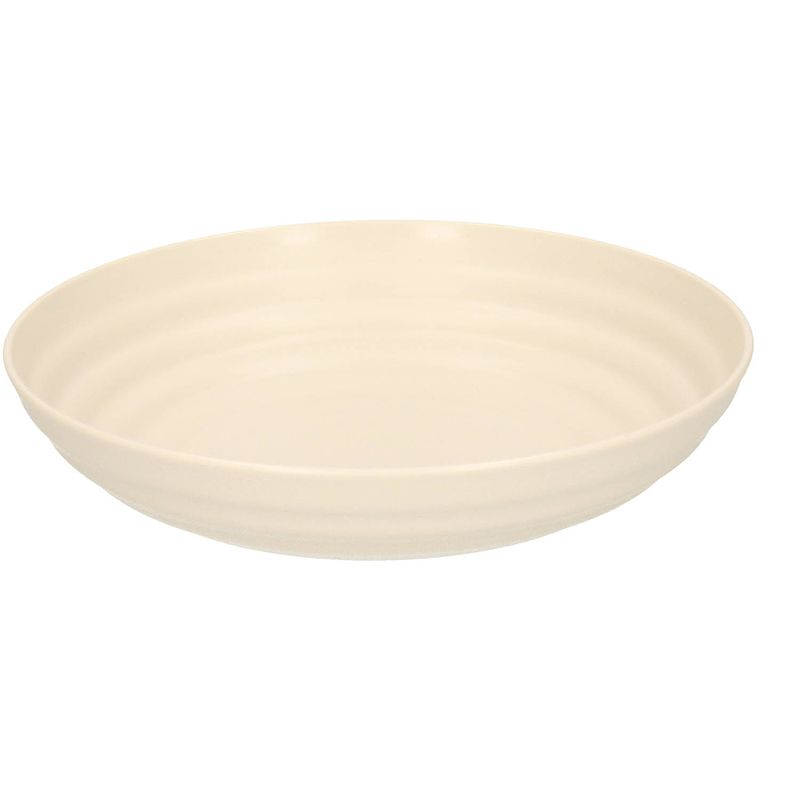 Foto van Plasticforte rond bord/camping - diep bord - d19 cm - beige - kunststof - soepborden - diepe borden