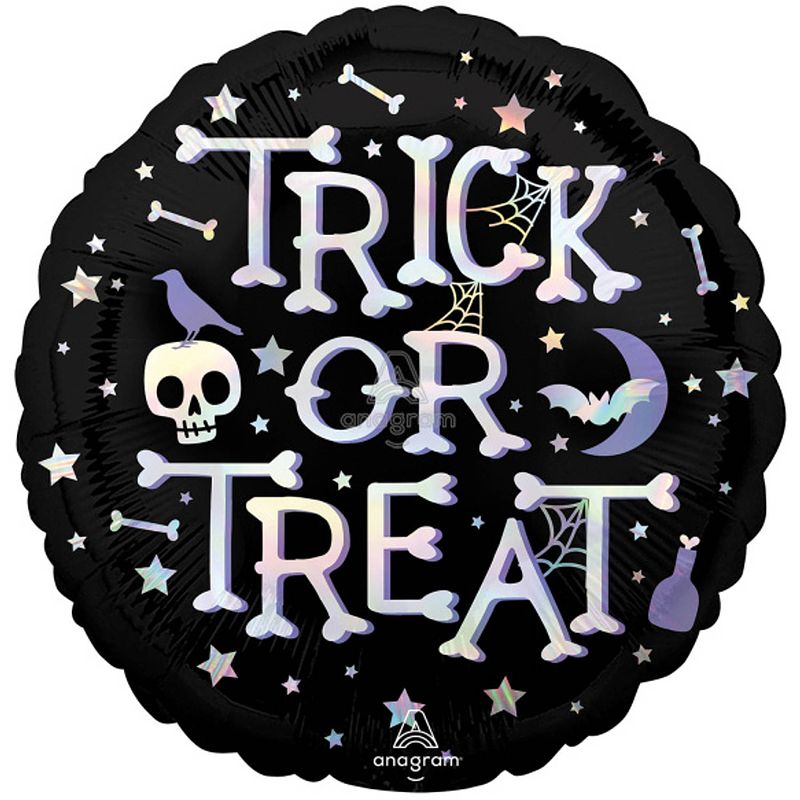 Foto van Anagram folieballon trick or treat 45 cm zwart/paars