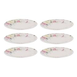 Foto van 4goodz spring set 6 stuks porseleinen ontbijtborden 19 cm met bloemen