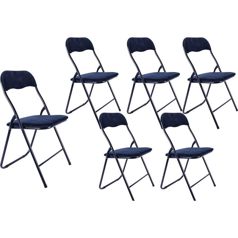 Foto van 6x klapstoel met zithoogte van 43 cm vouwstoel velvet zitvlak en rug bekleed - stoel - tafelstoel- tafelstoel -