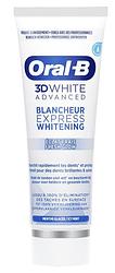 Foto van Oral-b 3d white advanced express whitening fresh glow tandpasta