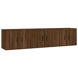 Foto van The living store tv-wandmeubel-set - bruineiken - 57x34.5x40 cm - diverse opbergruimtes