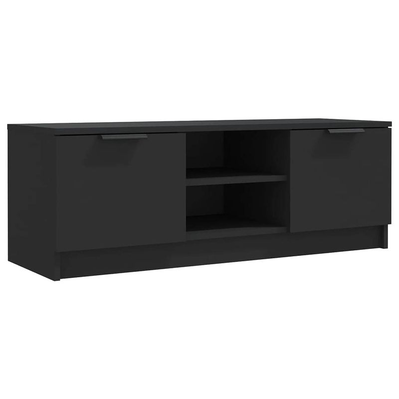 Foto van The living store tv-meubel - strak en trendy - tv-kast - 102 x 35 x 36.5 cm - zwart - bewerkt hout