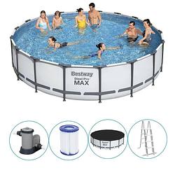 Foto van Bestway - steel pro max - opzetzwembad inclusief filterpomp en accessoires - 549x122 cm - rond