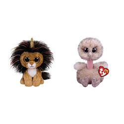 Foto van Ty - knuffel - beanie boo's - ramsey lion & henna ostrich