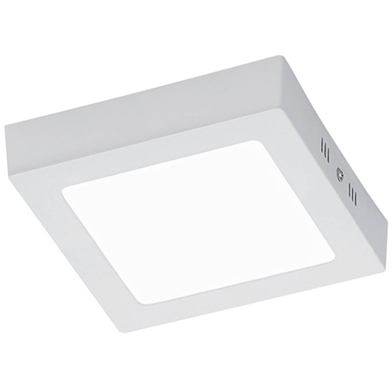 Foto van Led plafondlamp - plafondverlichting - trion zonin - 12w - warm wit 3000k - vierkant - mat wit - aluminium