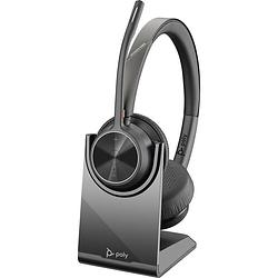 Foto van Poly voyager 4320 uc on ear headset bluetooth telefoon stereo zwart ruisonderdrukking (microfoon), noise cancelling microfoon uitschakelbaar (mute)
