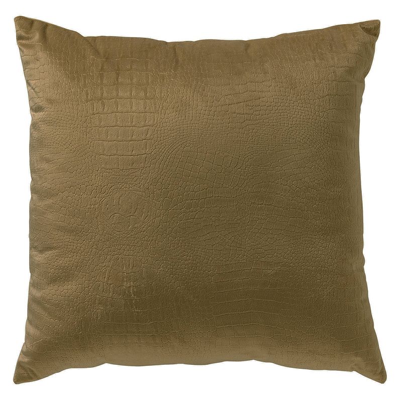 Foto van Dutch decor - croco- sierkussen 40x40 cm military olive - groen