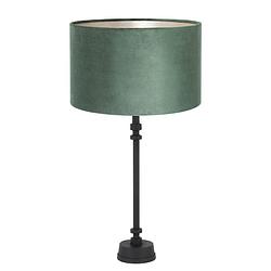 Foto van Light & living howell tafellamp zwart met groen kap