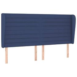 Foto van Vidaxl hoofdbord met randen 203x23x118/128 cm stof blauw