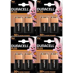 Foto van Duracell plus power 9v alkaline batterij - 8 stuk (8 blisters a 1 st)