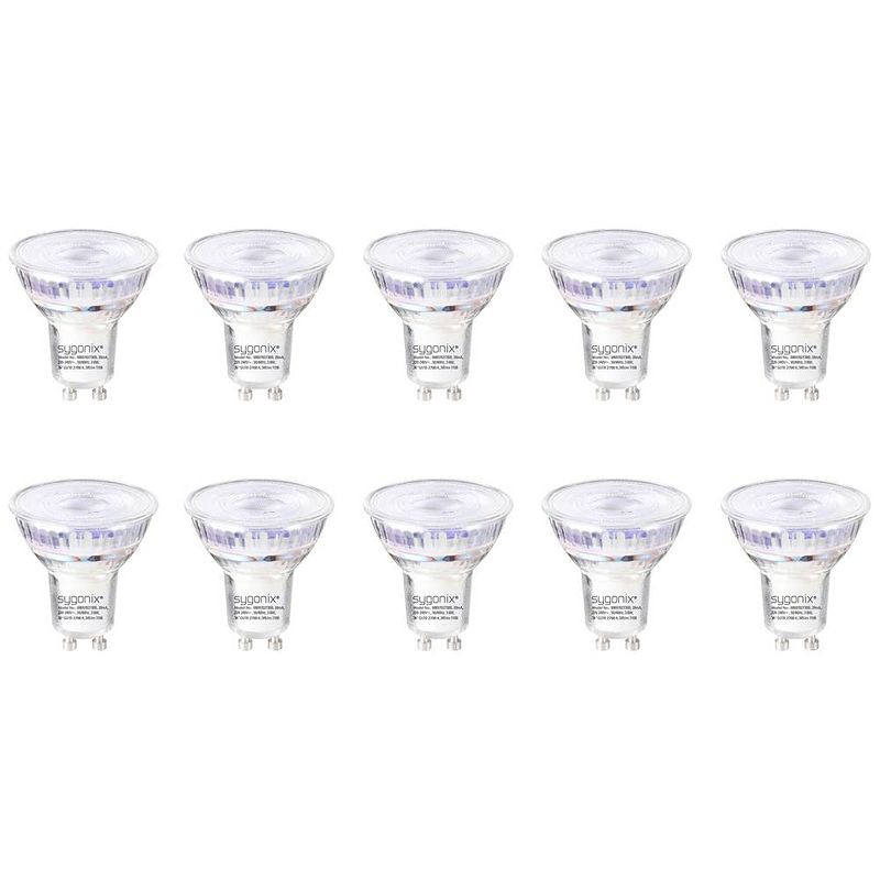 Foto van Sygonix sy-5237738 led-lamp energielabel e (a - g) gu10 3.6 w = 50 w warmwit (ø x h) 50 mm x 54 mm niet dimbaar 10 stuk(s)