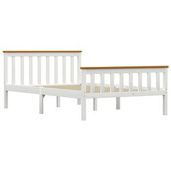 Foto van The living store bed grenenhout - modern design - 120 x 200 cm - wit en bruin