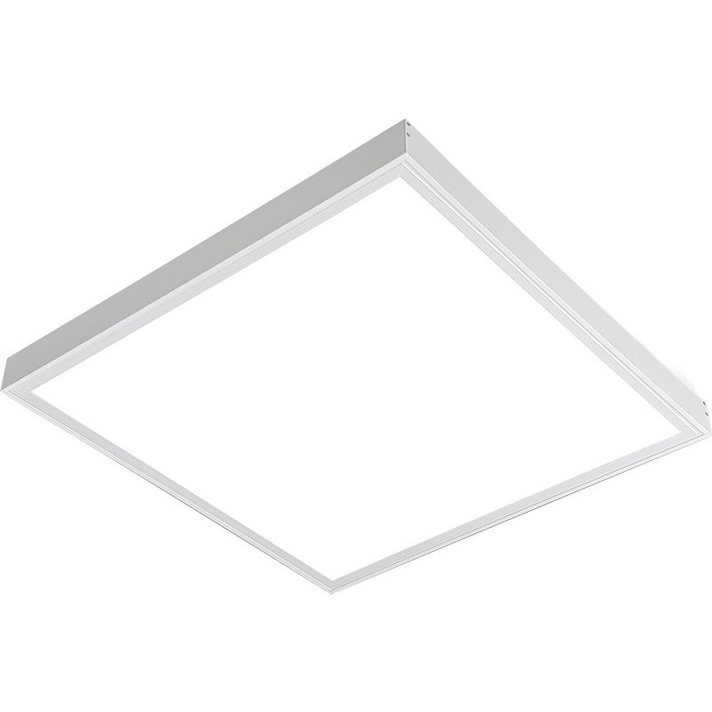 Foto van Led paneel - aigi clena - 60x60 helder/koud wit 6000k - 40w opbouw vierkant - mat wit - flikkervrij