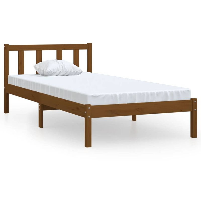 Foto van Vidaxl bedframe massief grenenhout honingbruin 90x200 cm