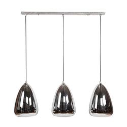 Foto van Hoyz - industriele hanglamp - 3 lampen - silver pearl glas