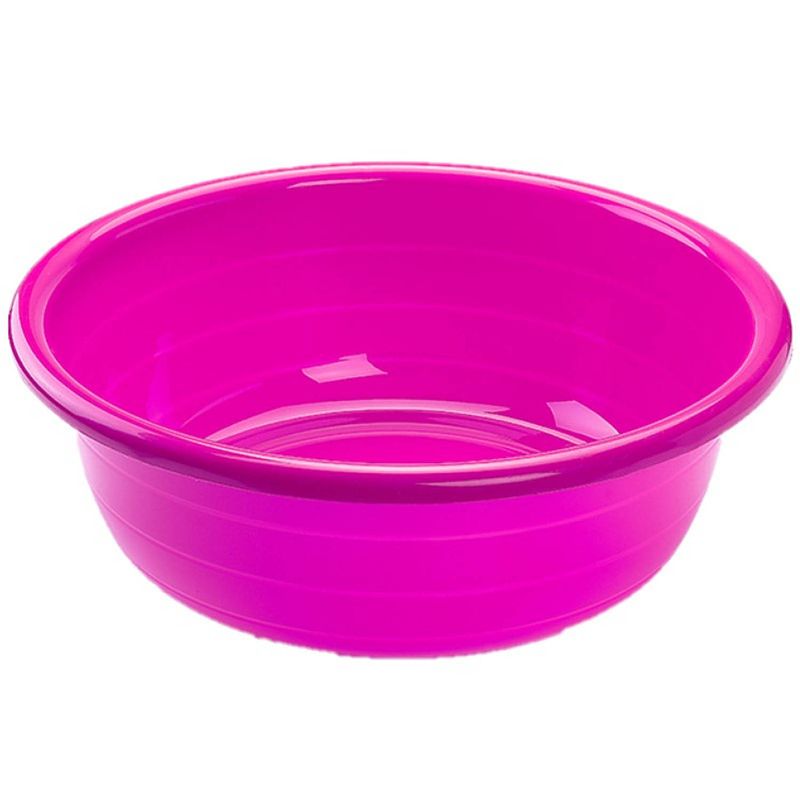 Foto van Grote kunststof teiltje/afwasbak rond 20 liter roze - afwasbak